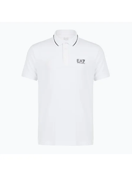 Koszulka polo Ea7 Emporio Armani z nadrukiem biała