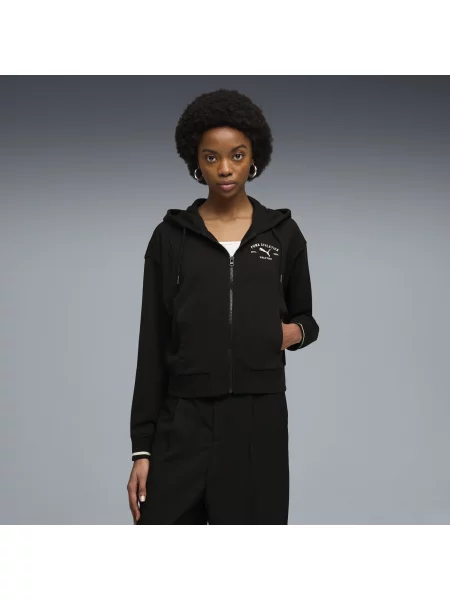 Rozpinana bluza z kapturem PUMA Class Odzież S czarny