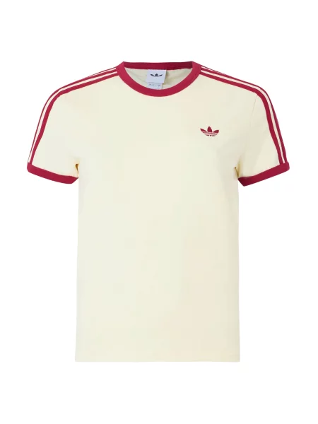ADIDAS ORIGINALS Tricou 3 STRIPES SLIM fildeş / sângeriu