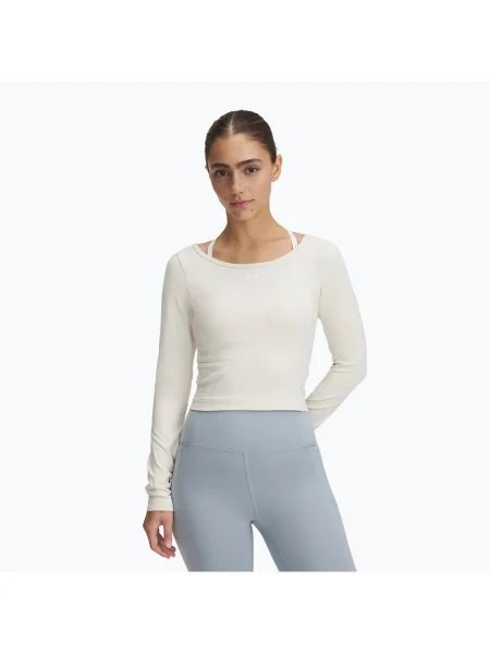 Tricou mânecă lungă Under Armour cu strasuri alb