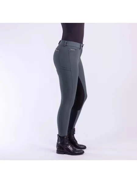 Spodnie jeździeckie o pełnej przyczepności Euro-Star Arista Fashion Diam szare
