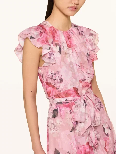 Lipsy Koktejlové Šaty Floral starorůžová růžová