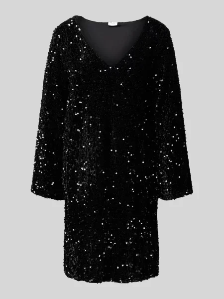 Sukienka mini z cekinowym obszyciem model ‘FAITH’ Vila czarna