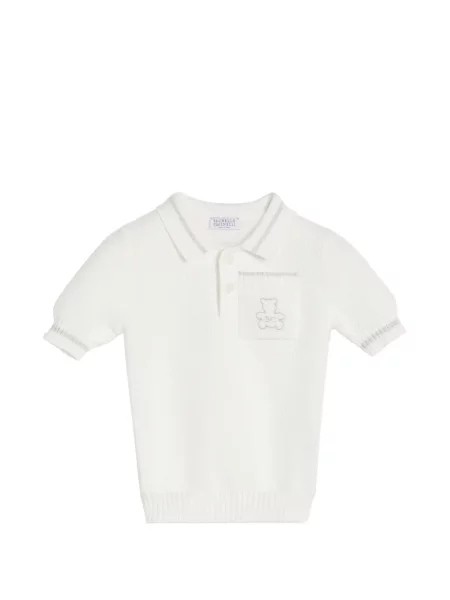 Koszulka polo dziecięca Brunello Cucinelli biała