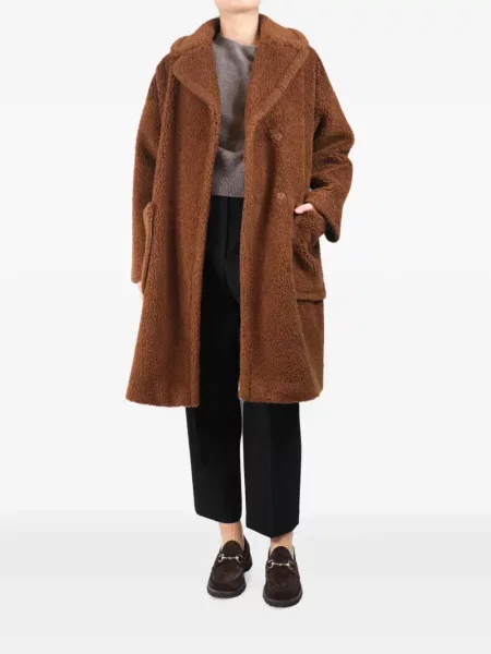 Palton Weekend Max Mara de lână maro
