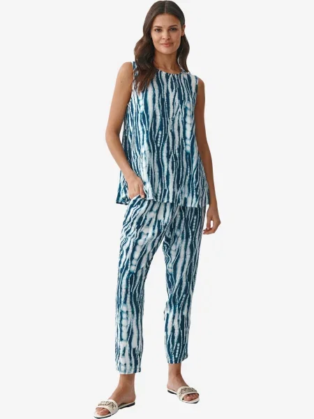 TATUUM Pantaloni SZISZI bleumarin alb