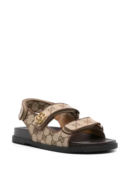 Sandale Gucci din canvas maro