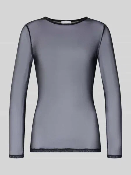 Bluzka z długim rękawem z dodatkiem streczu model Smooth Illusion' Hanro czarna