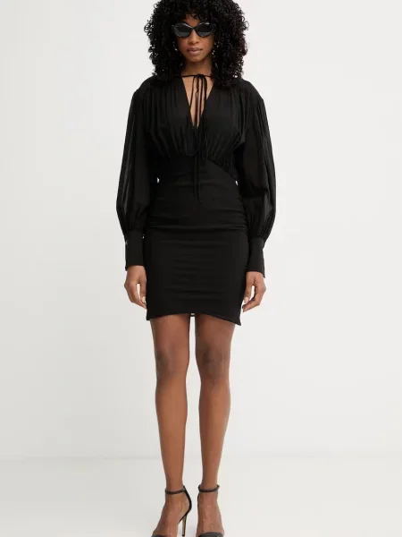 Pinko rochie drapată cu vâscoză negru