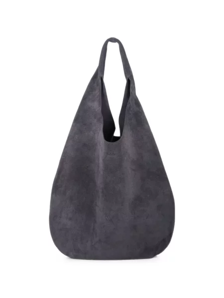 Geantă shopper A.p.c. din piele de căprioară gri