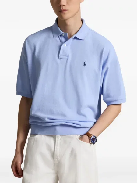 Mrežaste čarape Polo Ralph Lauren s herringbone uzorkom s vezom plava
