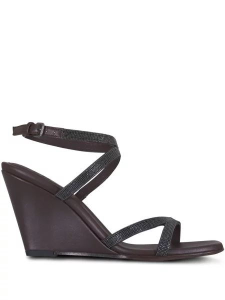 Sandale Brunello Cucinelli din piele maro