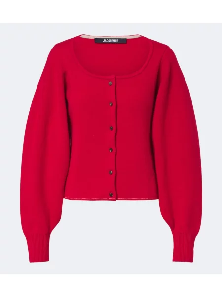 Cardigan Jacquemus de lână roșu