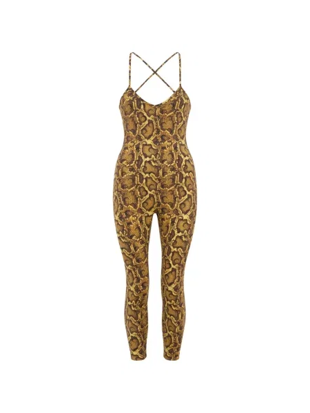 Salopetă Marine Serre cu imagine cu decolteu în V galben