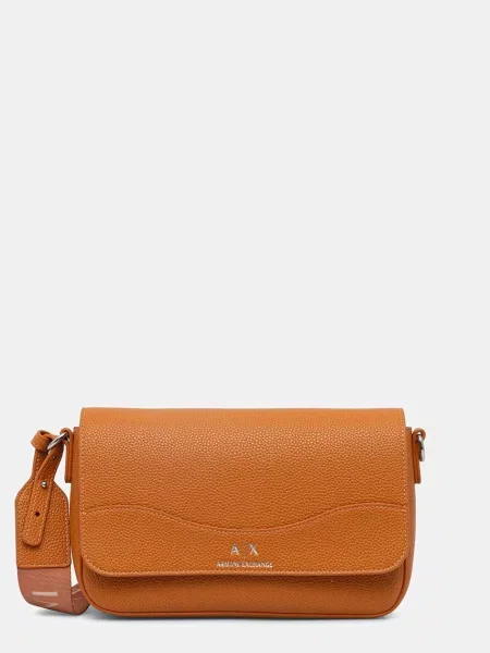Armani Exchange geantă poștaș pentru femei cu imitație de piele portocaliu