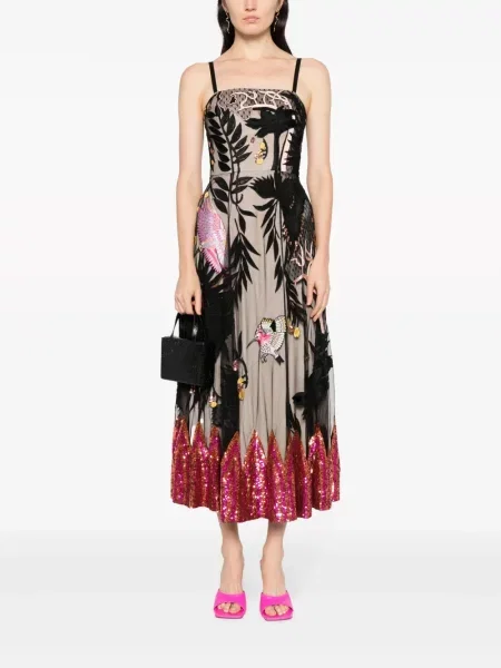 Maxi suknele Temperley London be rankovių juoda