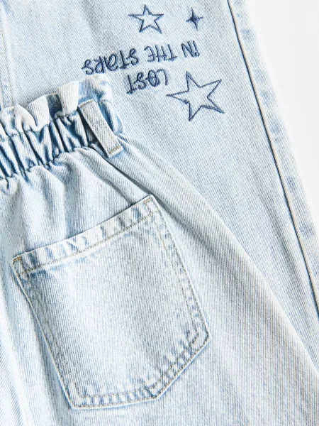 Reserved Джинси wide leg з вишивкою синій