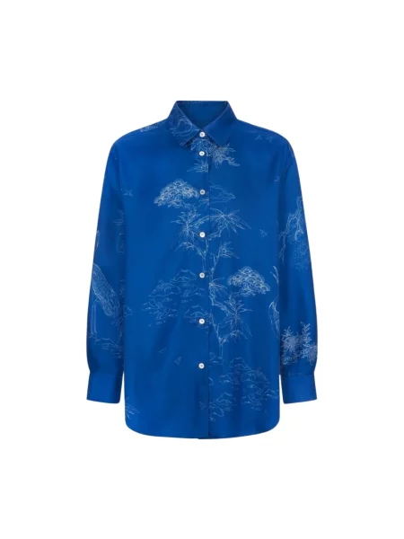 Jedwabna koszula Act N°1 niebieska