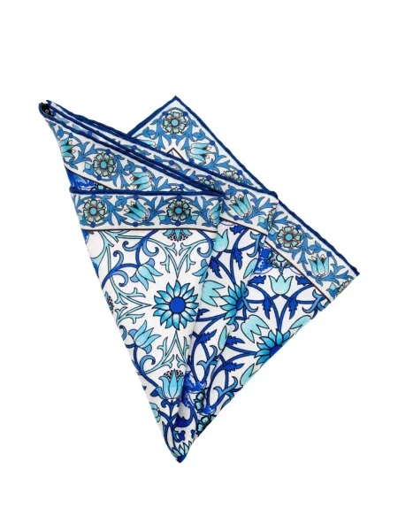 Fular Elizabetta cu model floral cu imagine alb