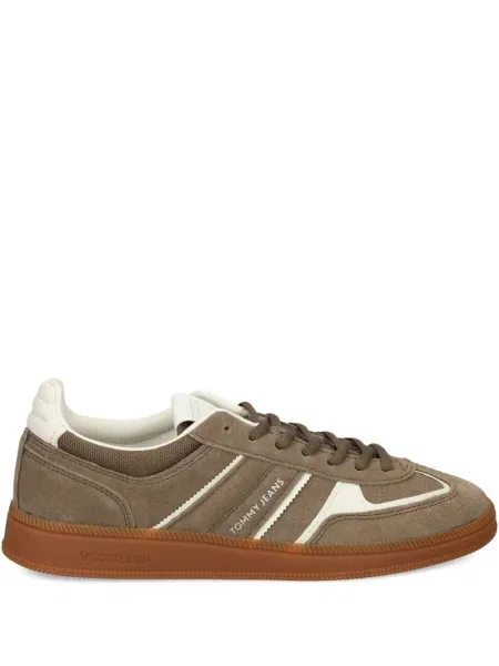 Sneakerși Tommy Jeans din piele de căprioară maro