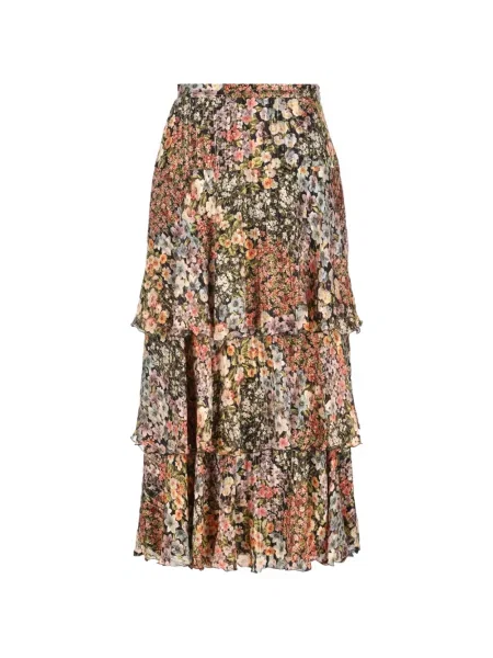 Fustă Valentino Garavani cu model floral cu imagine negru