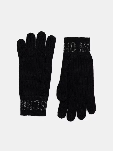 Moschino mănuși pentru femei cu lână negru