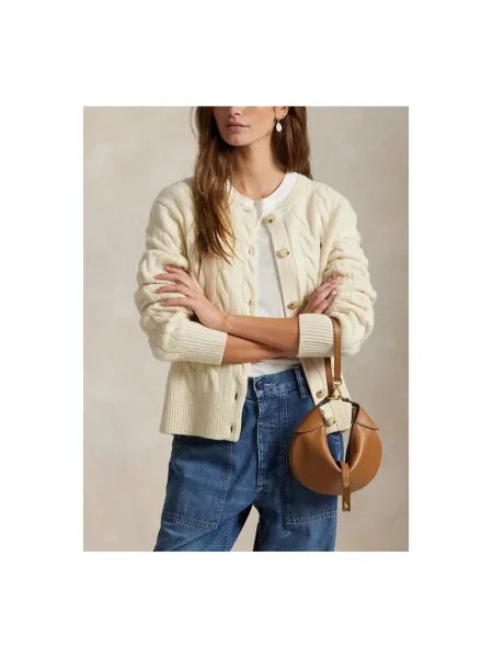 Dzianinowy sweter Polo Ralph Lauren biały
