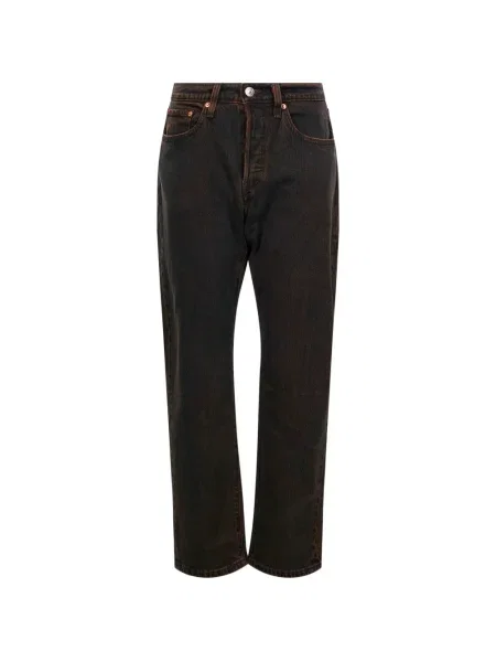 Decupat blugi drepți Levi's® zdrențuiți conici albastru