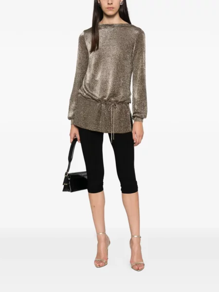 Bluză Ralph Lauren Collection cu cordon maro