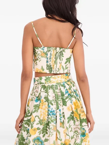 Top Cara Cara cu model floral cu imagine alb