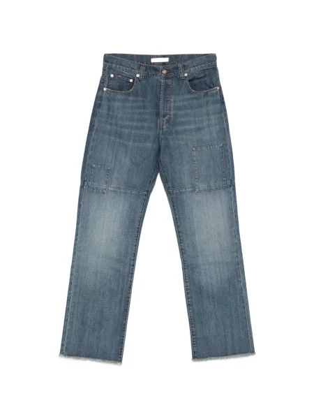 Široké džíny Wales Bonner se záplatami modré