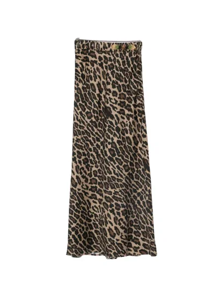 Spódnica midi Bazar Deluxe w panterkę do kolan brązowa