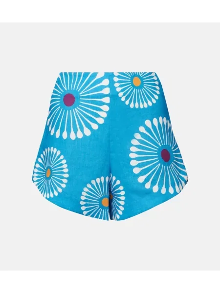 Pantaloni scurți Cala De La Cruz de in cu model floral albastru
