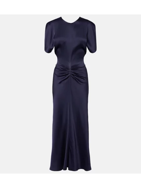 Rochie midi Victoria Beckham din satin albastru