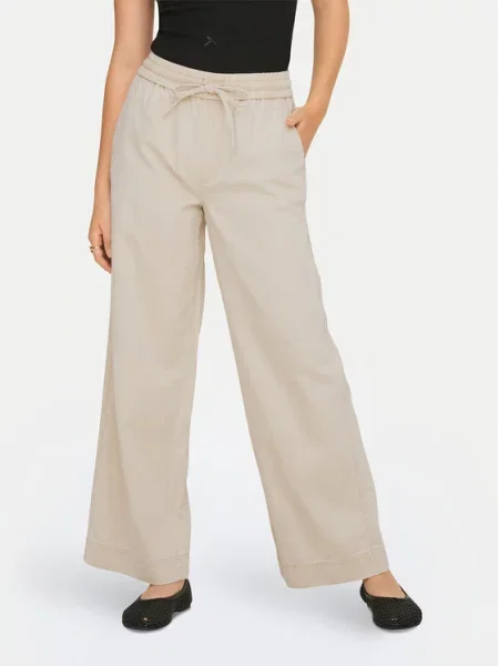 ONLY Текстилни панталони Maisa Wide Leg бежов