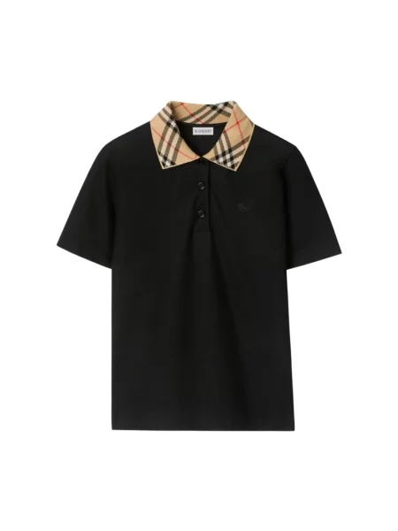 Polo Burberry w kratkę czarne