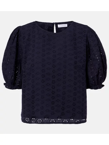 Bluză Velvet cu broderie de catifea albastru