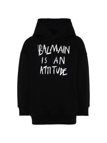 Bluza z kapturem dziecięca Balmain czarna