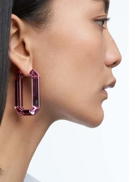 Kolczyki Swarovski różowe
