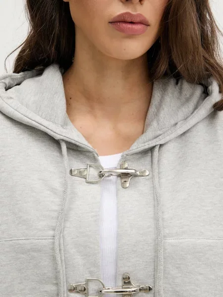 Кофта The Ragged Priest з капюшоном меланж сірий