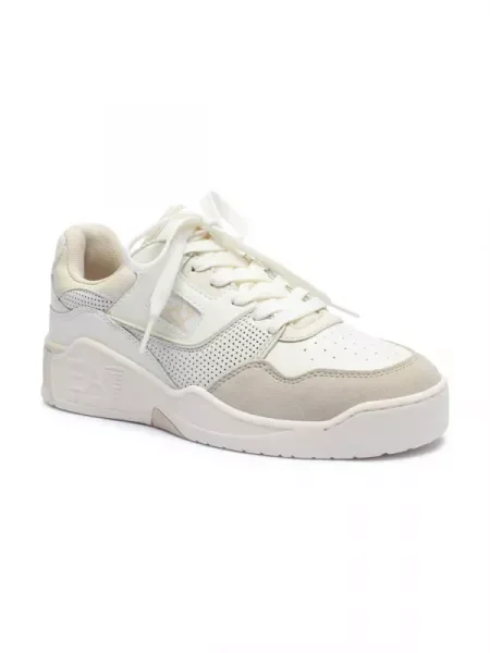 De piele sneakers alb