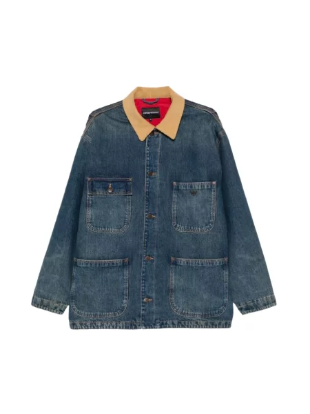 Kurtka jeansowa Emporio Armani niebieska