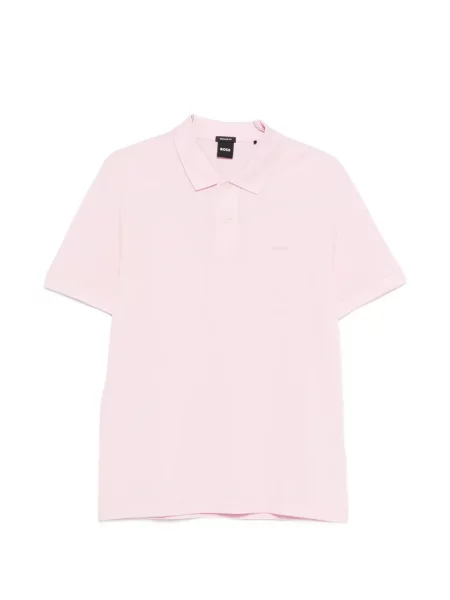 Tricou polo Boss cu broderie roz
