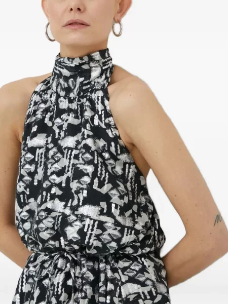 Rochie midi Bruuns Bazaar cu imagine cu imprimeu abstract până la genunchi negru