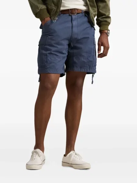 Haftowane majtki Polo Ralph Lauren pikowane niebieskie