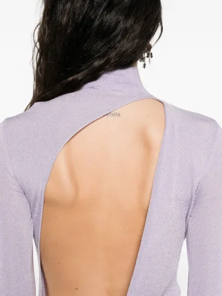 Rochie Self-portrait tricotate de costum violet