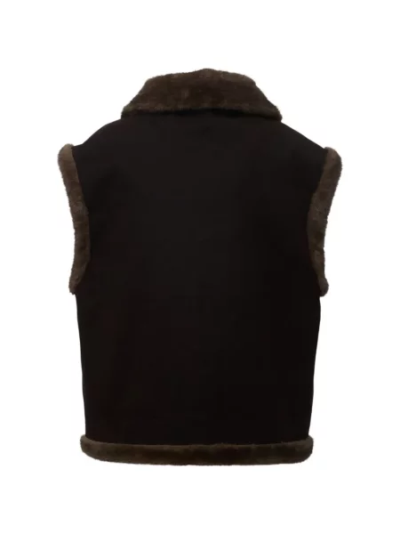 Vestă Mc2 Saint Barth din piele de oaie negru