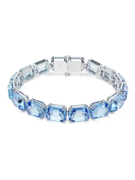 Lniana bransoletka Swarovski niebieska