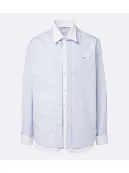 Cămașă Acne Studios din poplin albastru