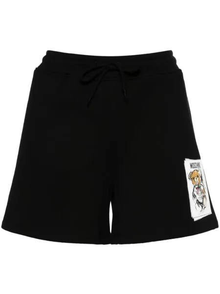 Pantaloni scurți Moschino cu imagine teddy negru